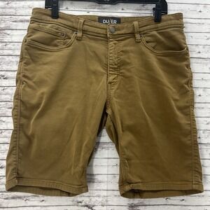 DUER Shorts Mens 34 Brown N2X Slim Fit Casual Stretch Chino Style MSNS1011